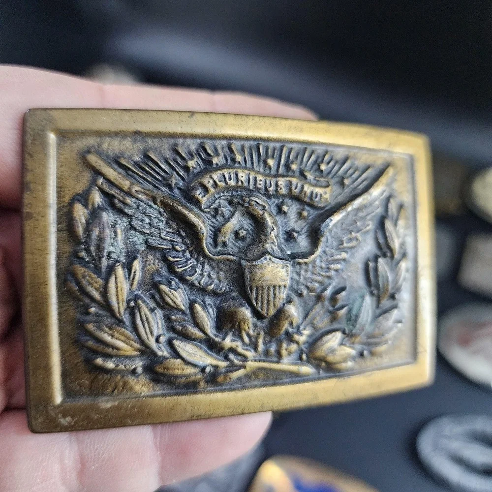 Rare Vintage Gemsco Brass Military Belt Buckle 